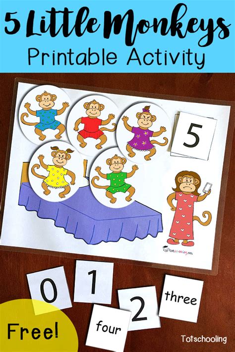 5 Little Monkeys Printable Book and Fun Activities