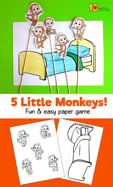 5 Little Monkeys Printable Game 5 Little Monkeys Little Monkeys