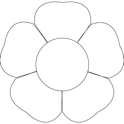 5 Petal Flower Template Free Printable Printable Templates Flower