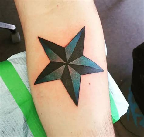 5 Point Star Tattoo On Chest