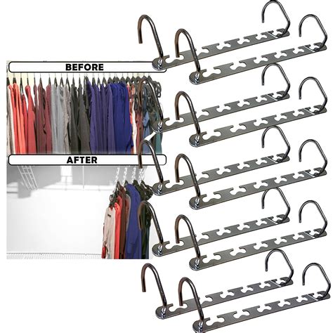 5 Star Super Deals Metal Cascading Space Saving Closet Hangers 10 Pack