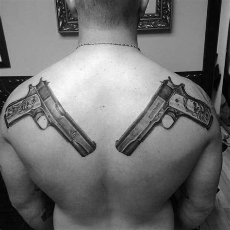 50 1911 Tattoo Ideas For Men Handgun Designs