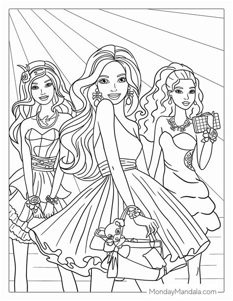 50 Barbie Coloring Pages Free Pdf Printables Barbie Coloring Pages