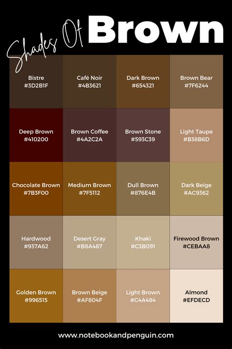 50 Brown Color Codes For The Perfect Shade Of Brown