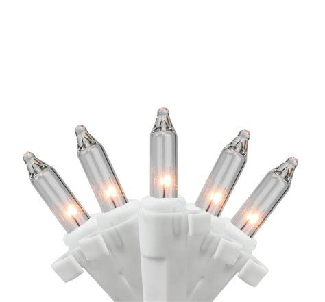 50 Clear Mini Replacement Christmas Lights With Clips For Yard Art