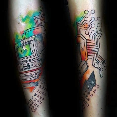 50 Computer Tattoo Designs For Men Technology Ink Ideas