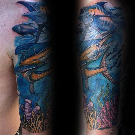 50 Coral Reef Tattoo Designs For Men Aquatic Ink Mastery Ocean