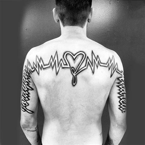 50 Heartbeat Tattoo Designs For Men Electronic Pulse Ink Ideas