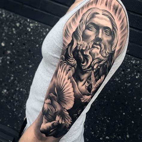 50 Jesus Sleeve Tattoo Designs For Men Religious Ink Ideas