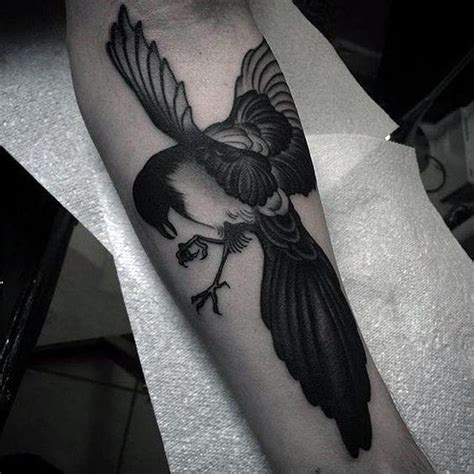 50 Magpie Tattoo Designs For Men Bird Ink Ideas