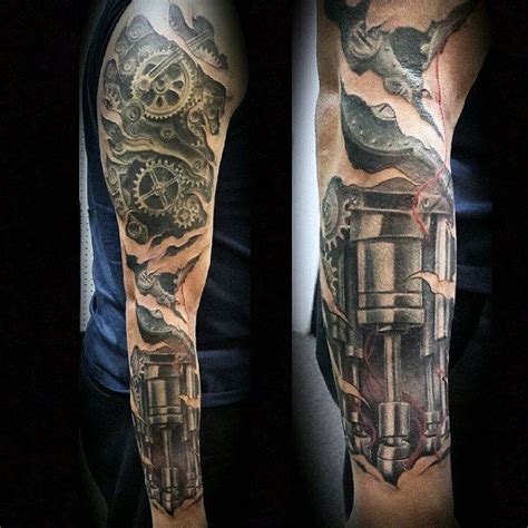 50 Mechanic Tattoos For Men Masculine Robotic Overhauls