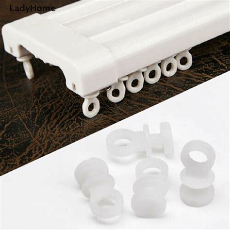 50 Pcs Curtain Track Runners Plastic Curtain Track Hooks Runner Fit For