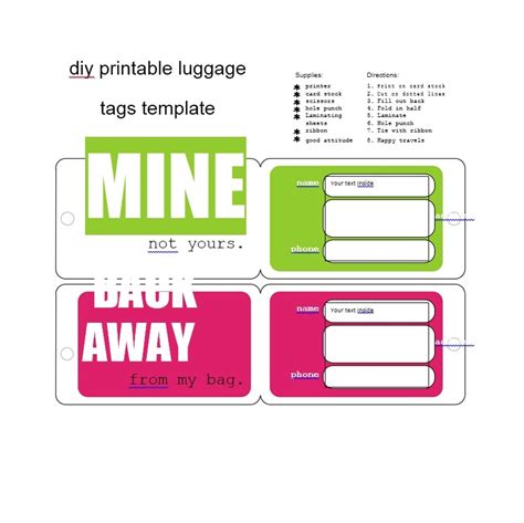 50 Personalized Luggage Tag Templates Templatearchive