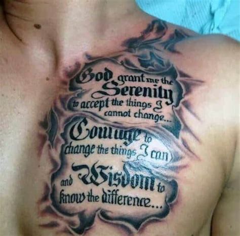 50 Serenity Prayer Tattoo Designs For Men Uplifting Ideas