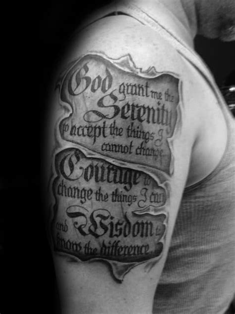 50 Serenity Prayer Tattoo Designs For Men