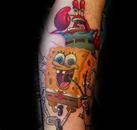 50 Spongebob Tattoo Designs F R M Nner Cartoon Tinte Ideen Mann