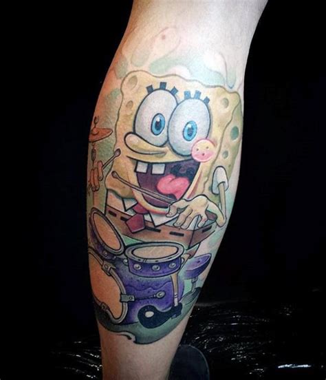 50 Spongebob Tattoo Designs For Men Cartoon Ink Ideas