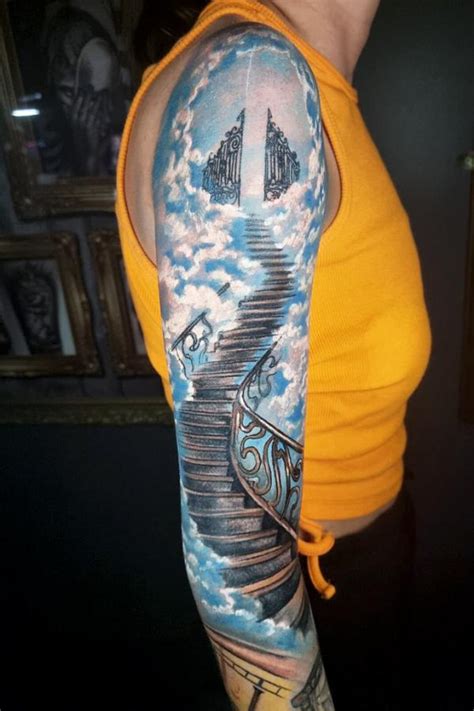 50 Staircase To Heaven Tattoos With Meaning