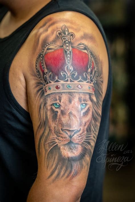 50 Wild Lion With Crown Tattoo Designs For Men 2023 Guide