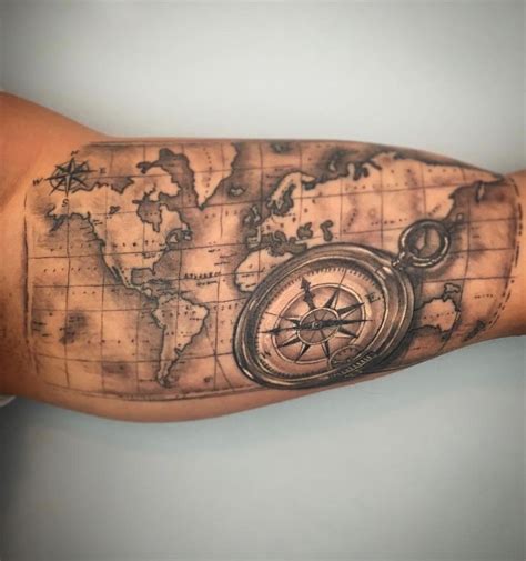 50 World Map Tattoo Designs For Men Adventure The Globe