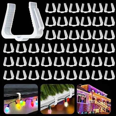 50Pcs Christmas Light Hanger Hooks Easy To Install Outdoor Holiday