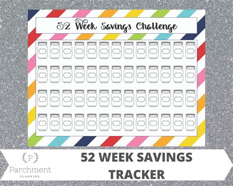 52 Week Savings Challenge Savings Tracker Budget Planner Dave Ramsey