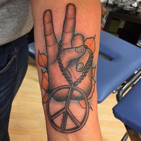 55 Best Peace Sign Tattoo Designs Anti War Movement Symbol 2019