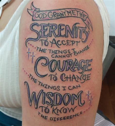 55 Inspiring Serenity Prayer Tattoo Designs Serenity Courage Wisdom