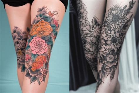 57 Flower Leg Tattoo Ideas Tattooclue Com