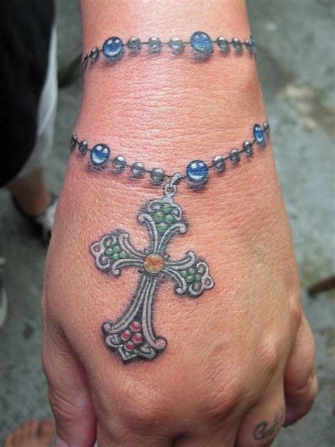 57 Impressive Rosary Wrist Tattoos Design