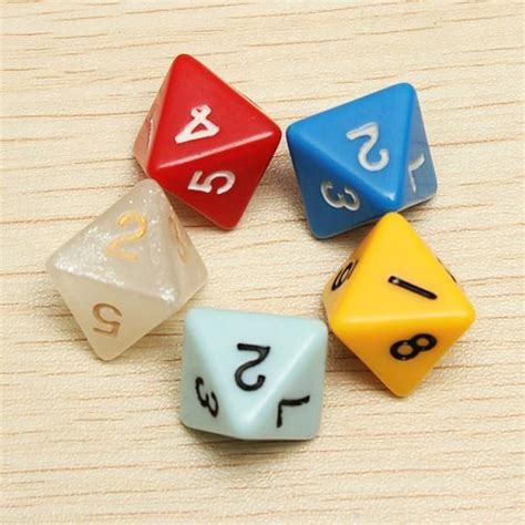 5Pcs Set Number Eight Sided Dice Board Game Dice Counter Board Games