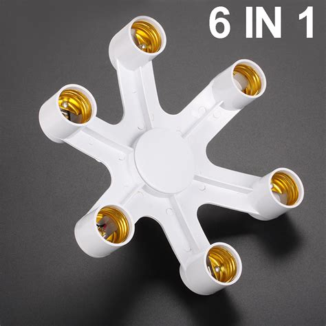 6 In 1 E27 10A Led Bulb Adapter Lamp Holder Base Converter Socket Splitter Ac85 265V