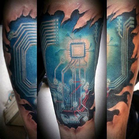 60 Circuit Board Tattoo Designs For Men Electronic Ink Ideas