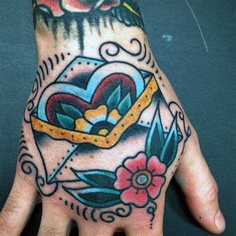 60 Traditional Hand Tattoo Designs For Men Retro Ideas