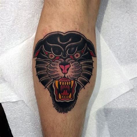 60 Traditional Panther Tattoo Designs For Men Old School Ideas