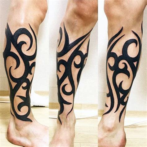 60 Tribal Leg Tattoos For Men Cool Cultural Design Ideas