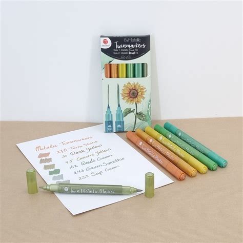 6X Metallic Twin Markers Decotime Give Some Metallic Colour To Your