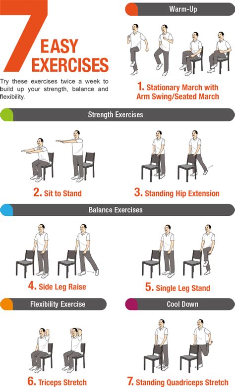 7 Easy Exercises To An Active Lifestyle Senior Fitness Easy Workouts