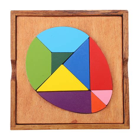 7 Piece Wooden Tangram Puzzle Brain Teaser Game With Challenge Cards Etsy Canada