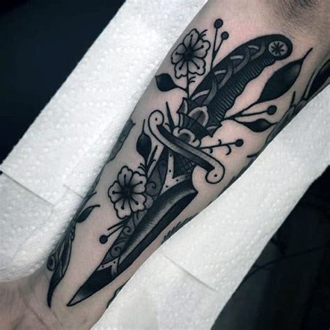 70 Traditional Dagger Tattoo Designs For Men Sharp Ink Ideas