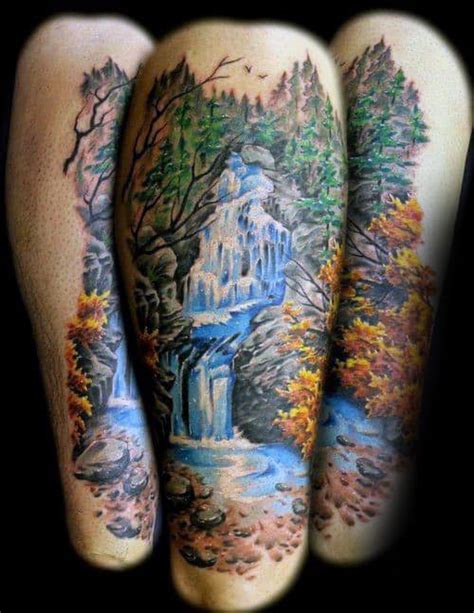 70 Waterfall Tattoo Designs For Men Glistening Ink Ideas