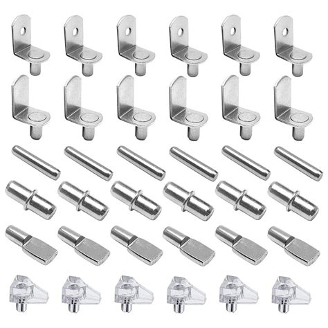 72Pcs Shelf Pegs Support Kit 6 Styles Shelf Pins Plated Cabinet Shelf