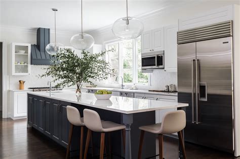 75 Dark Wood Floor Kitchen With Blue Cabinets Ideas You Amp 39 Ll Love April 2022 Houzz In 2022