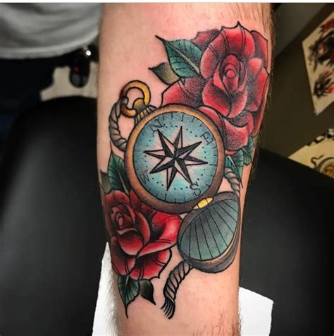 75 Rose And Compass Tattoo Designs Meanings Choose Yours 2019