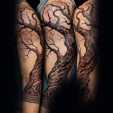 75 Tree Sleeve Tattoo Designs For Men Ink Ideas With Branches