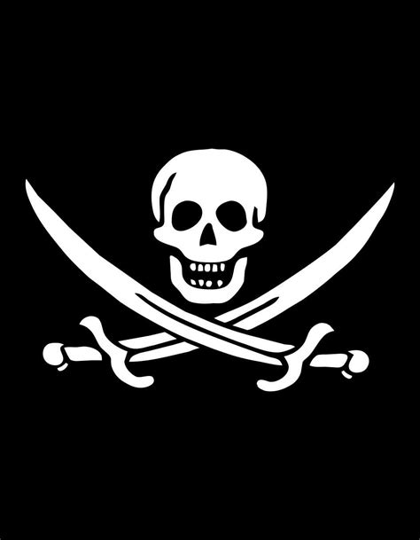 7In X 9In Jolly Roger Vinyl Sticker Pirate Flag Sheet Decal Stickertalk