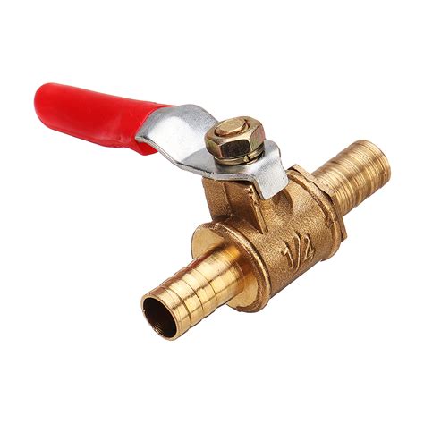 8 10Mm Hose Barb Inline Brass Shutoff Mini Ball Valve Pipe Fitting 180 Handle Water Gas Fuel