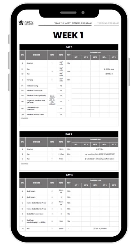 8 Week Acft Training Plan