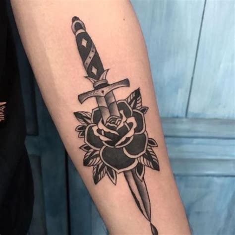 80 Rose And Dagger Tattoo Designs A Blend Of Beauty And Edge Art And