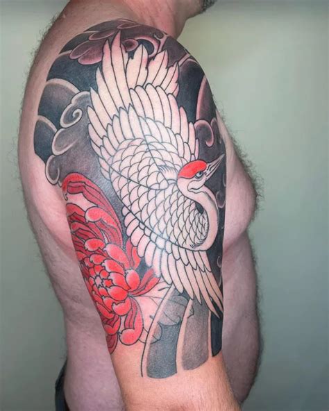 84 Traditional Japanese Crane Tattoo Designs Meaning